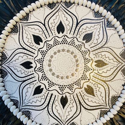 Mandala Ethnique Déco Coquillages Plumes Fleur de Lotus