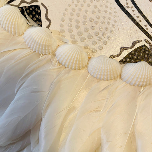 Mandala Ethnique Déco Murale Coquillages Plumes Lotus