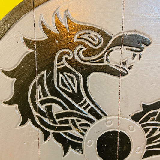 Peinture d'arts martiaux en bois représentant des dragons orientaux