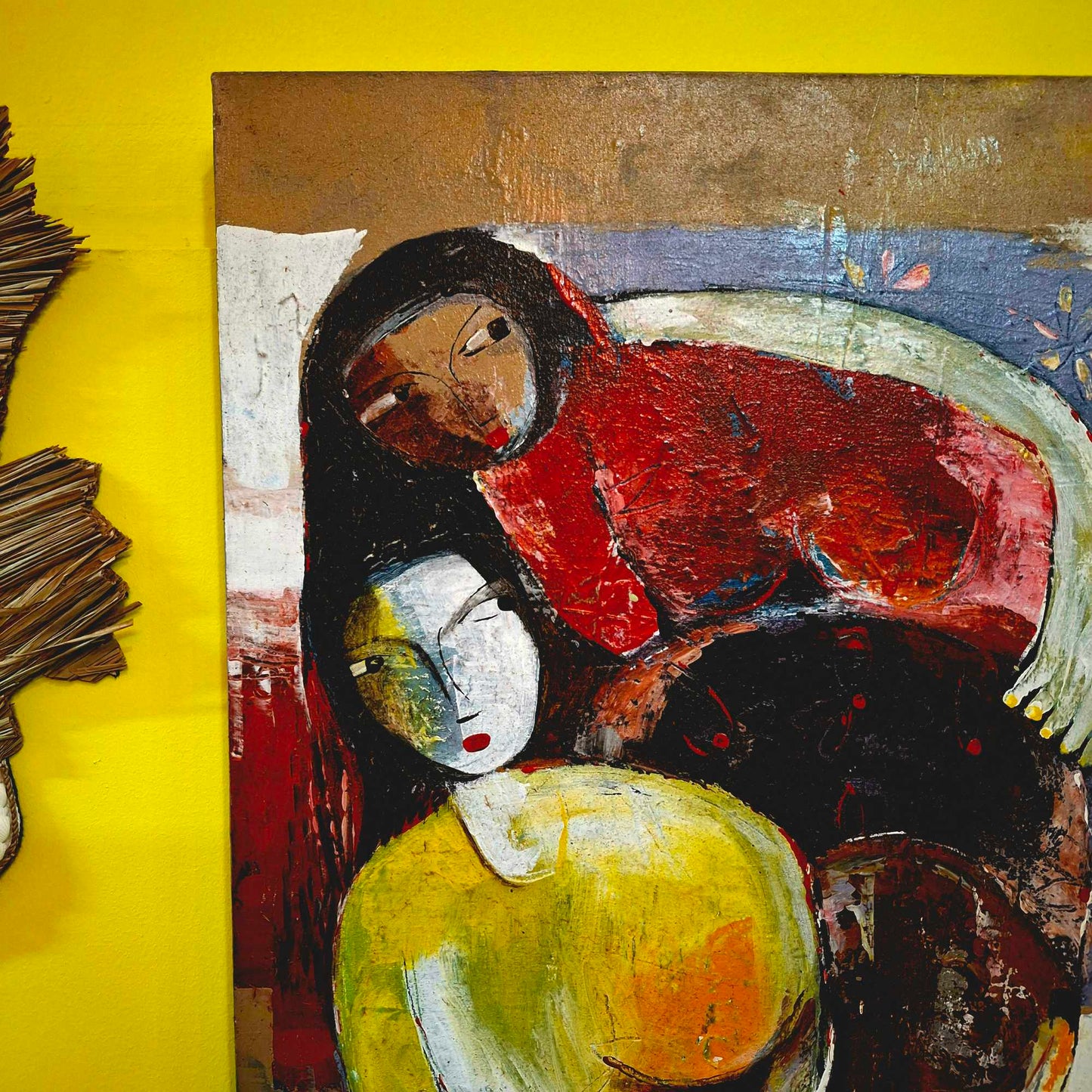 Dipinto etnico quadro maternità arte impressionismo