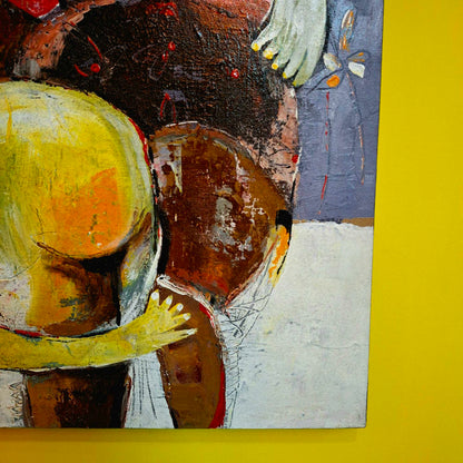 Dipinto etnico quadro maternità arte impressionismo