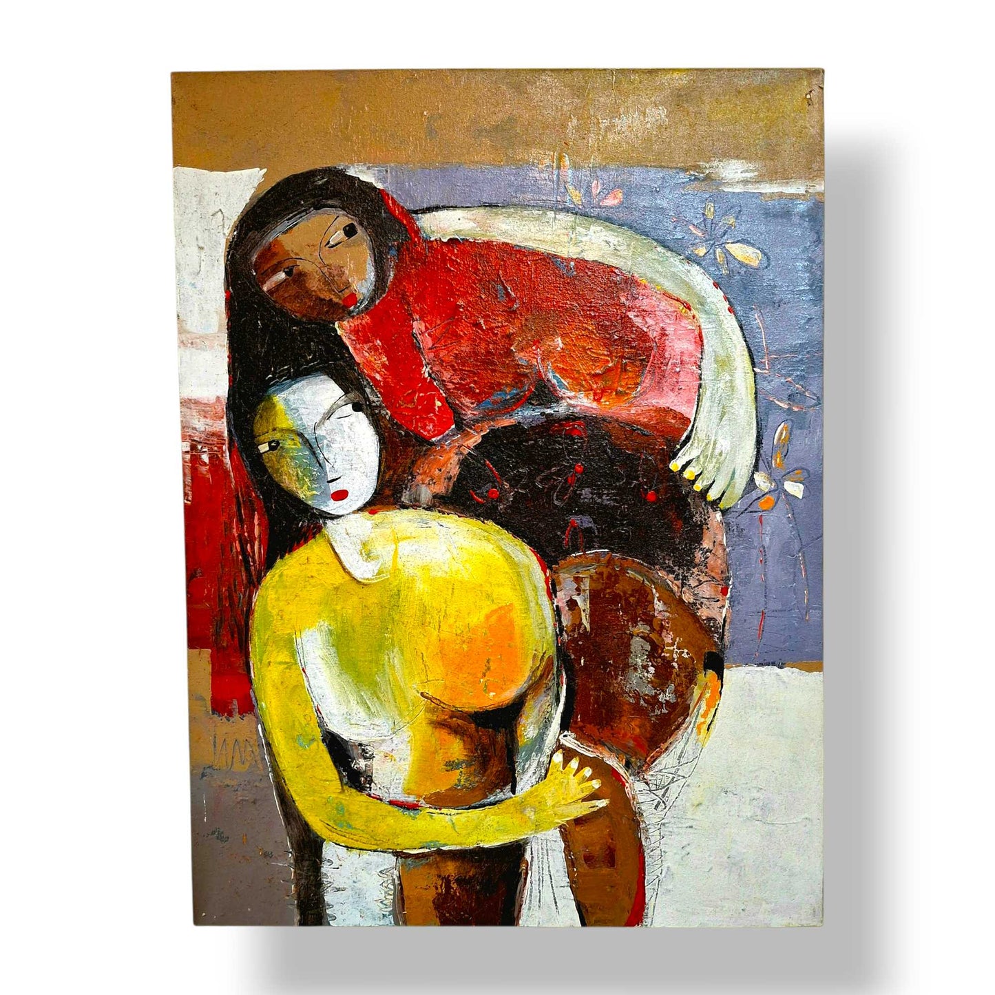 Dipinto etnico quadro maternità arte impressionismo