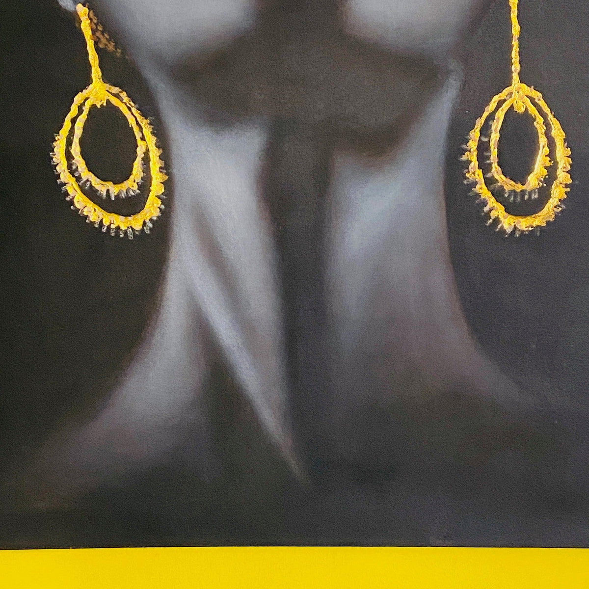 Quadro Etnico Dipinto Olio Su Tela Donna Oro - ETNICBAY