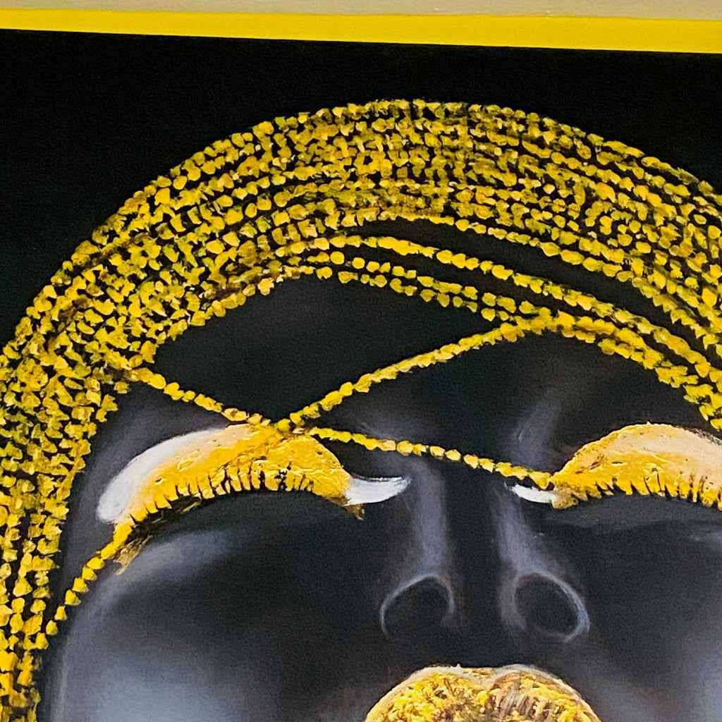 Quadro Etnico Dipinto Olio Su Tela Donna Oro - ETNICBAY