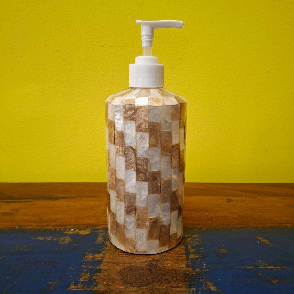 Dispenser porta sapone liquido in madre perla