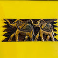 Quadro Legno Elefanti Rilievo Porta fortuna Deco - ETNICBAY