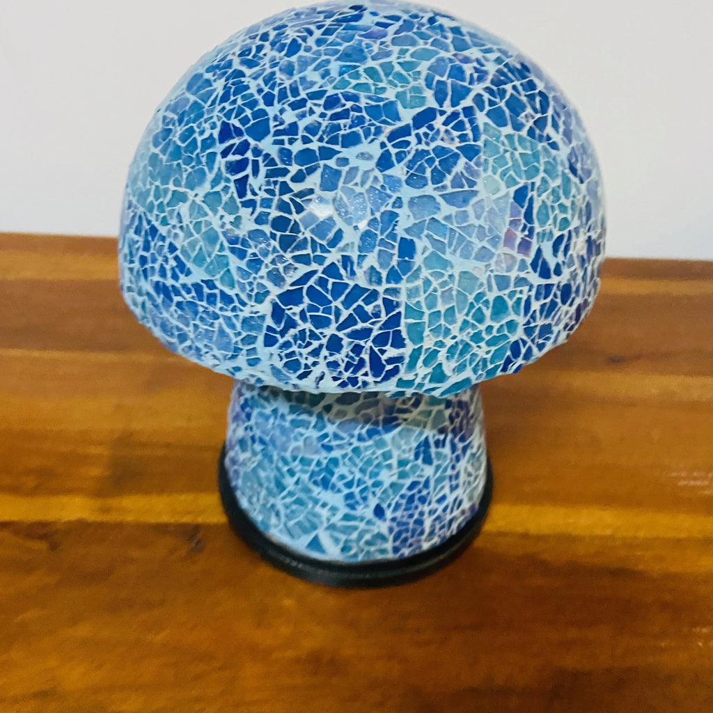 Abatjour etnica in vetro mosaico lampada fungo artigianale
