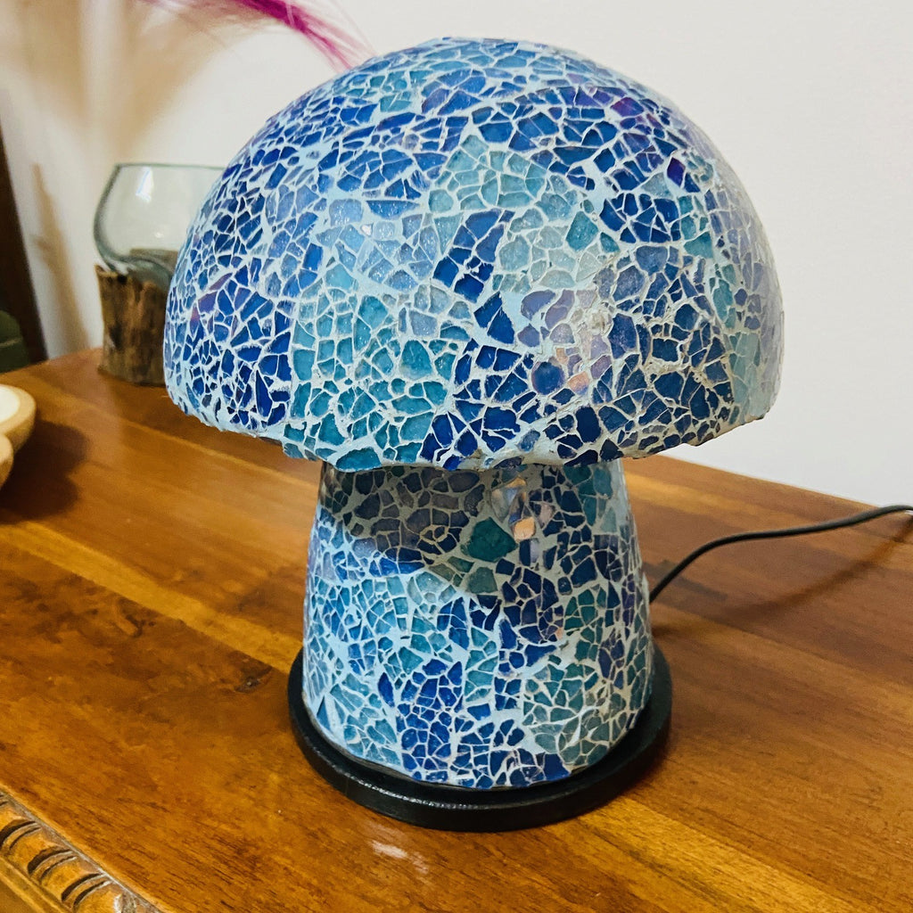 Abatjour etnica in vetro mosaico lampada fungo artigianale