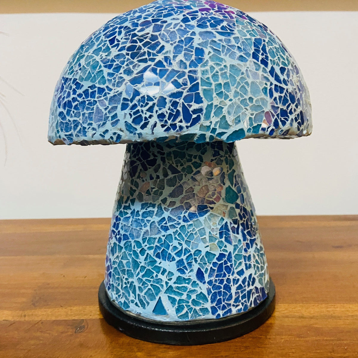 Abatjour etnica in vetro mosaico lampada fungo artigianale