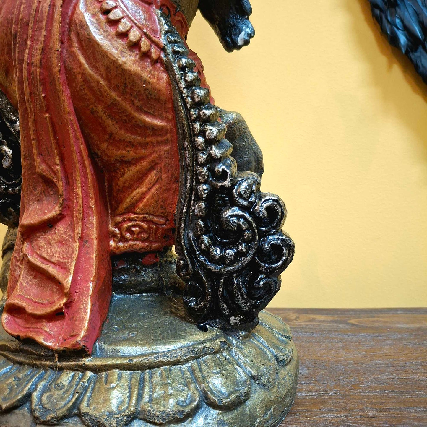 Dancing Ganesh Hindu Ethnic Statue White Bronze
