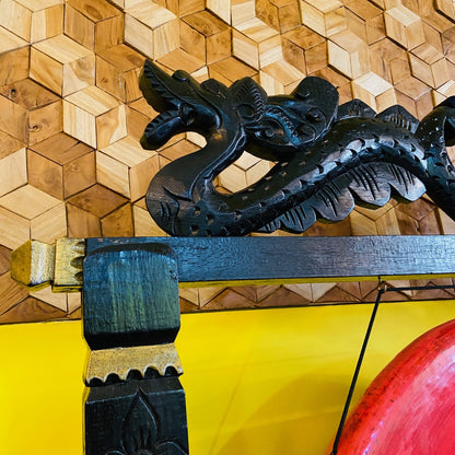 Professional Gong Stand Wood Carvings and Dragons