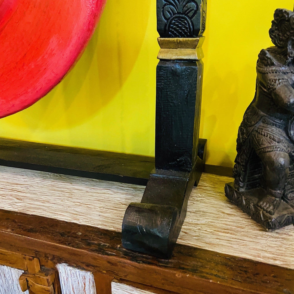 Gong professionale stand legno intagli e draghi - ETNICBAY