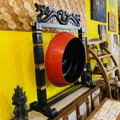 Professional Gong Stand Wood Carvings and Dragons