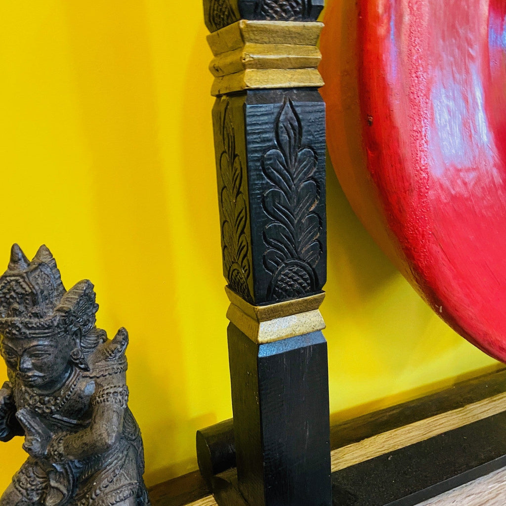 Gong professionale stand legno intagli e draghi - ETNICBAY