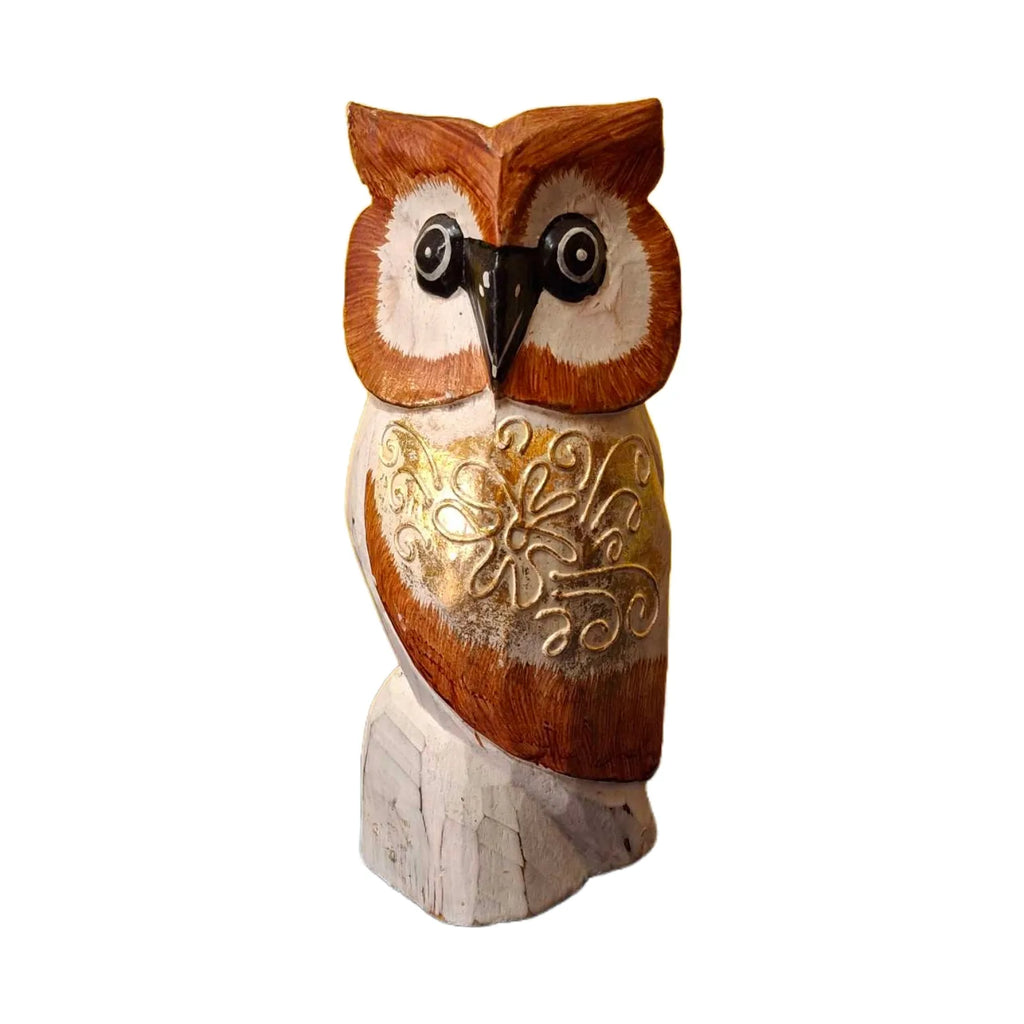 Gufo Set 3 Sculture Soprammobili Civetta Etnica