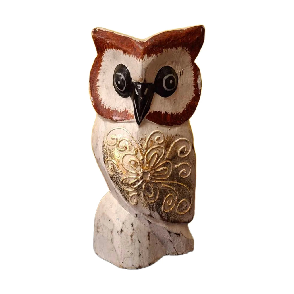 Gufo Set 3 Sculture Soprammobili Civetta Etnica