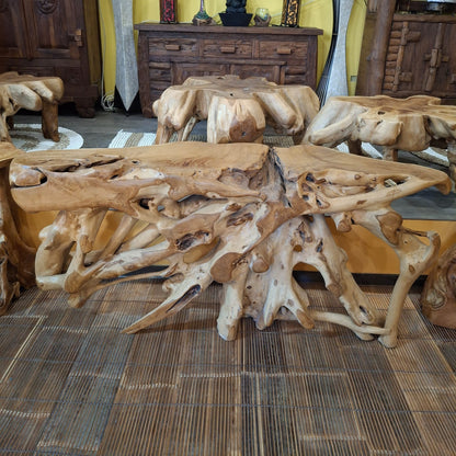 Consolle etnica in radice di legno teak