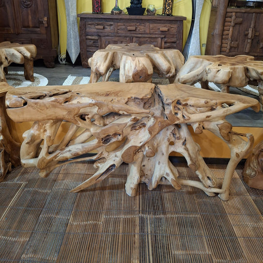 Consolle etnica in radice di legno teak