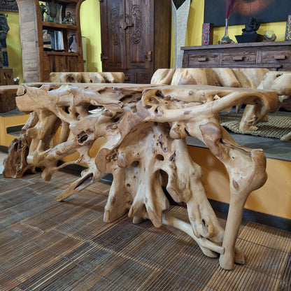 Consolle etnica in radice di legno teak