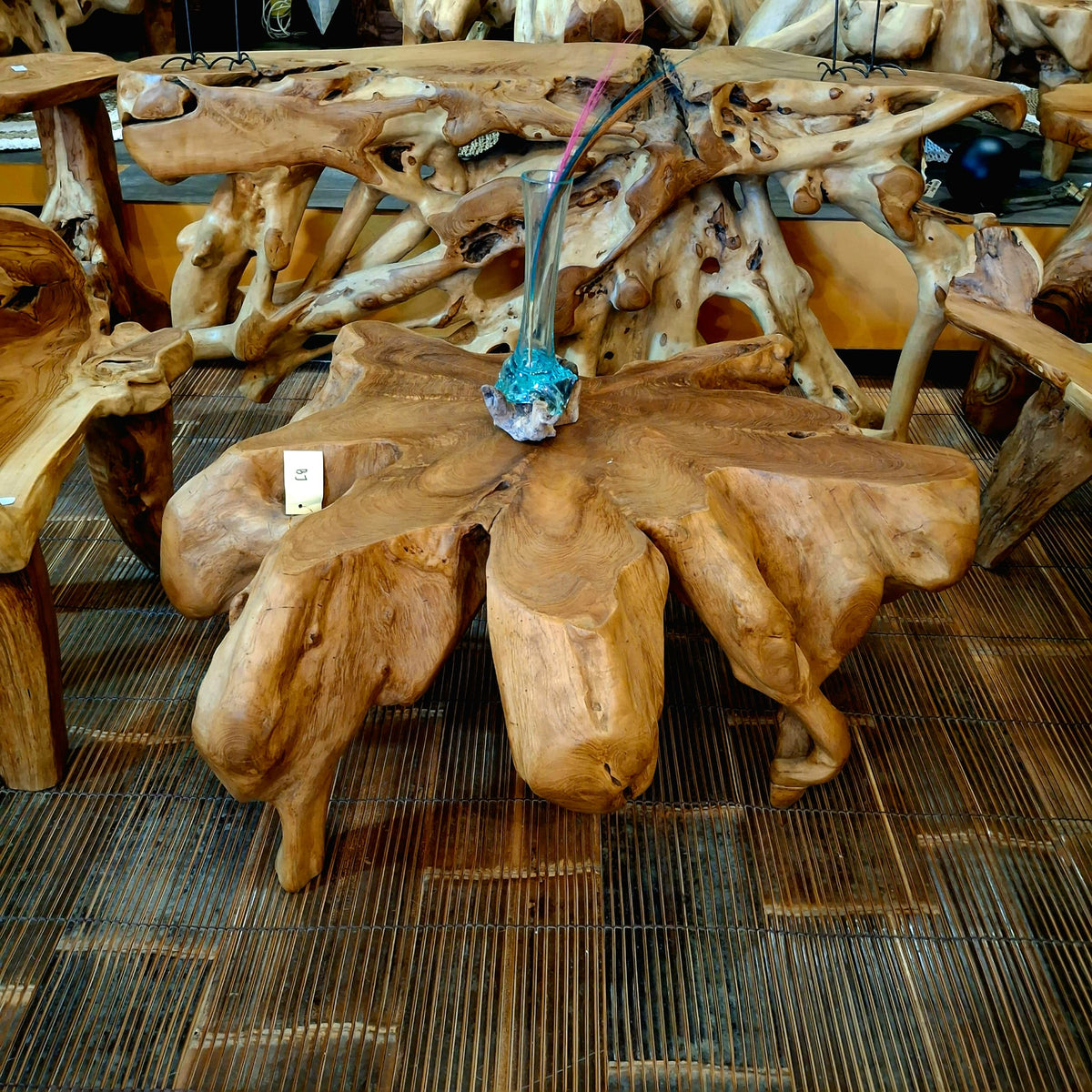 Tavolino radice di teak da interno ed esterno