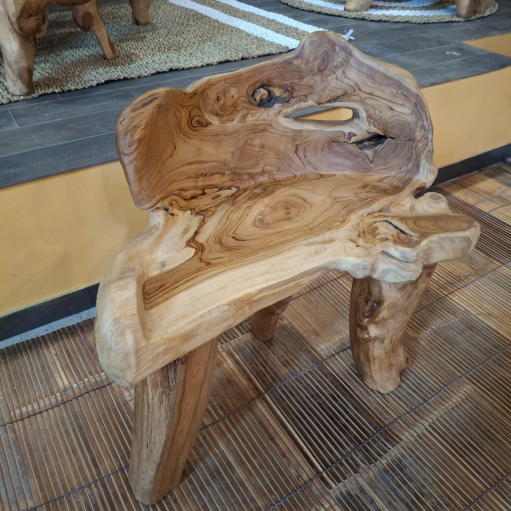 Panchina etnica radice teak poltroncina rustica