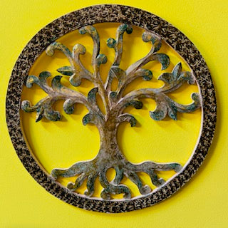 Panneau ethnique rond Arbre de vie