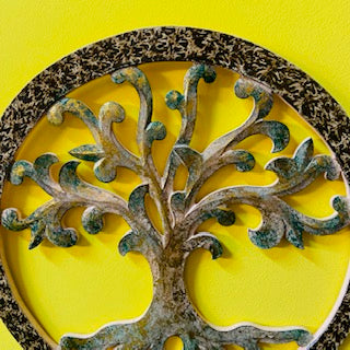 Panneau ethnique rond Arbre de vie