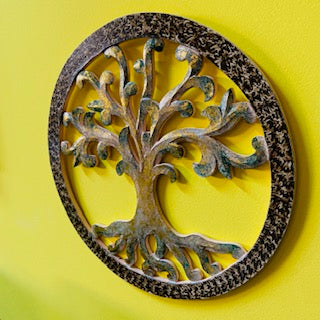 Panneau ethnique rond Arbre de vie