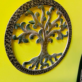Panneau ethnique rond Arbre de vie