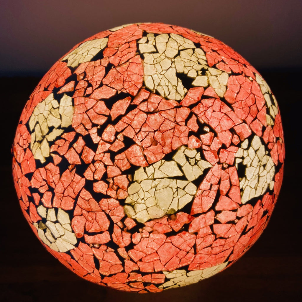 Abatjour etnica in mosaico di vetro lampada fungo artigianale