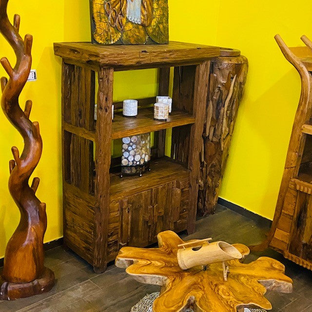 Libreria etnica wabi sabi credenza in legno teak - ETNICBAY