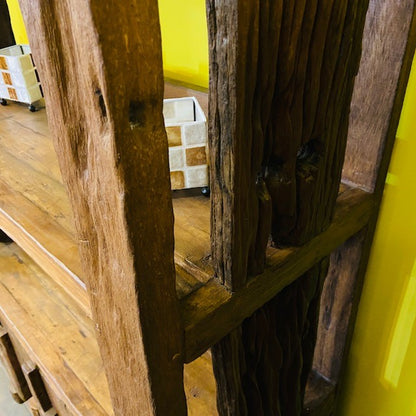 Bibliothèque ethnique wabi sabi buffet en bois de teck