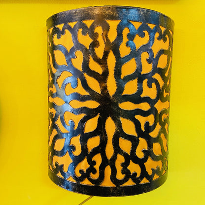 Wrought iron applique minimal wall lamp