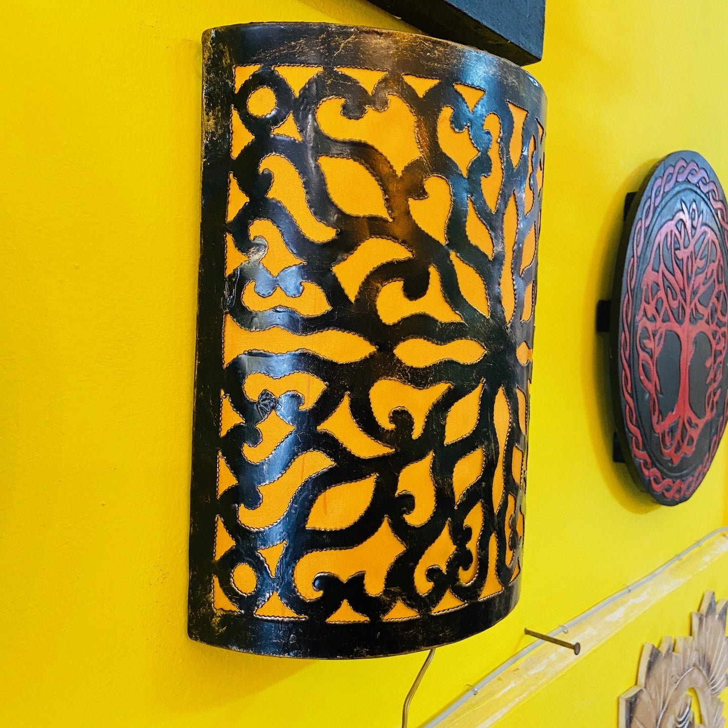 Wrought iron applique minimal wall lamp