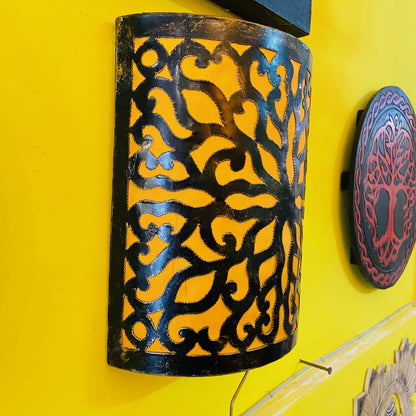 Wrought iron applique minimal wall lamp