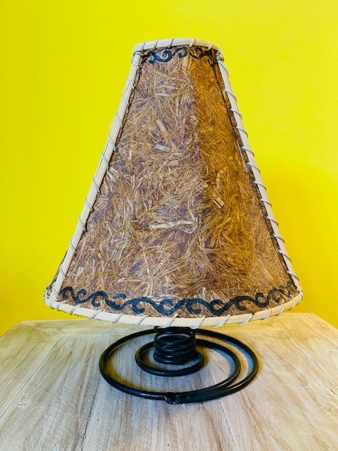Lampe de printemps ethnique abatjour tissu naturel