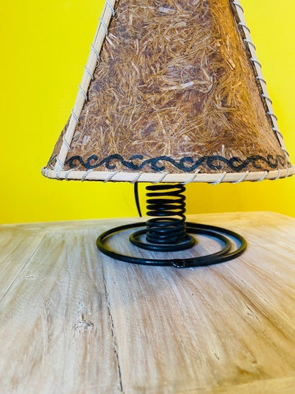 Lampe de printemps ethnique abatjour tissu naturel