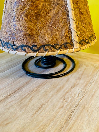 Lampe de printemps ethnique abatjour tissu naturel