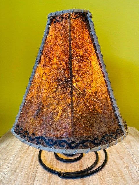 Lampe de printemps ethnique abatjour tissu naturel