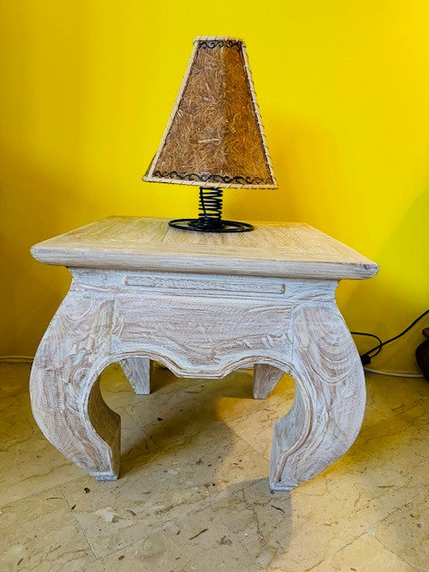 Lampe de printemps ethnique abatjour tissu naturel