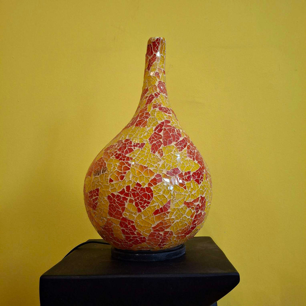 Lampada etnica in mosaico di vetro abatjour