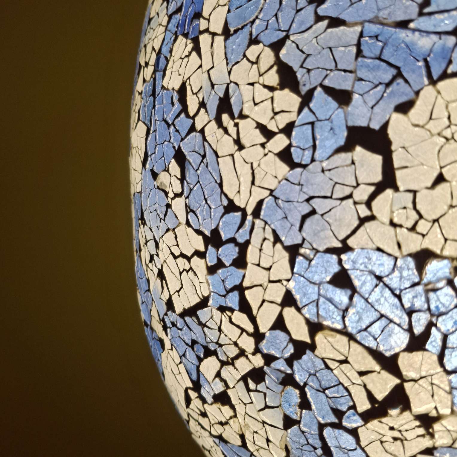 Lampada da tavolo abatjour in vetro bianca e blu - ETNICBAY