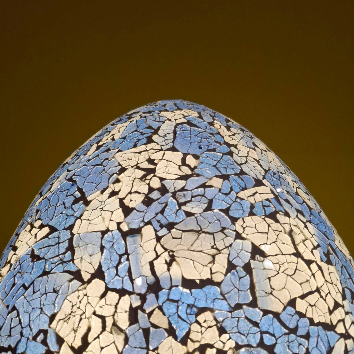 Tischleuchte Abatjour aus Glas in Weiß und Blau