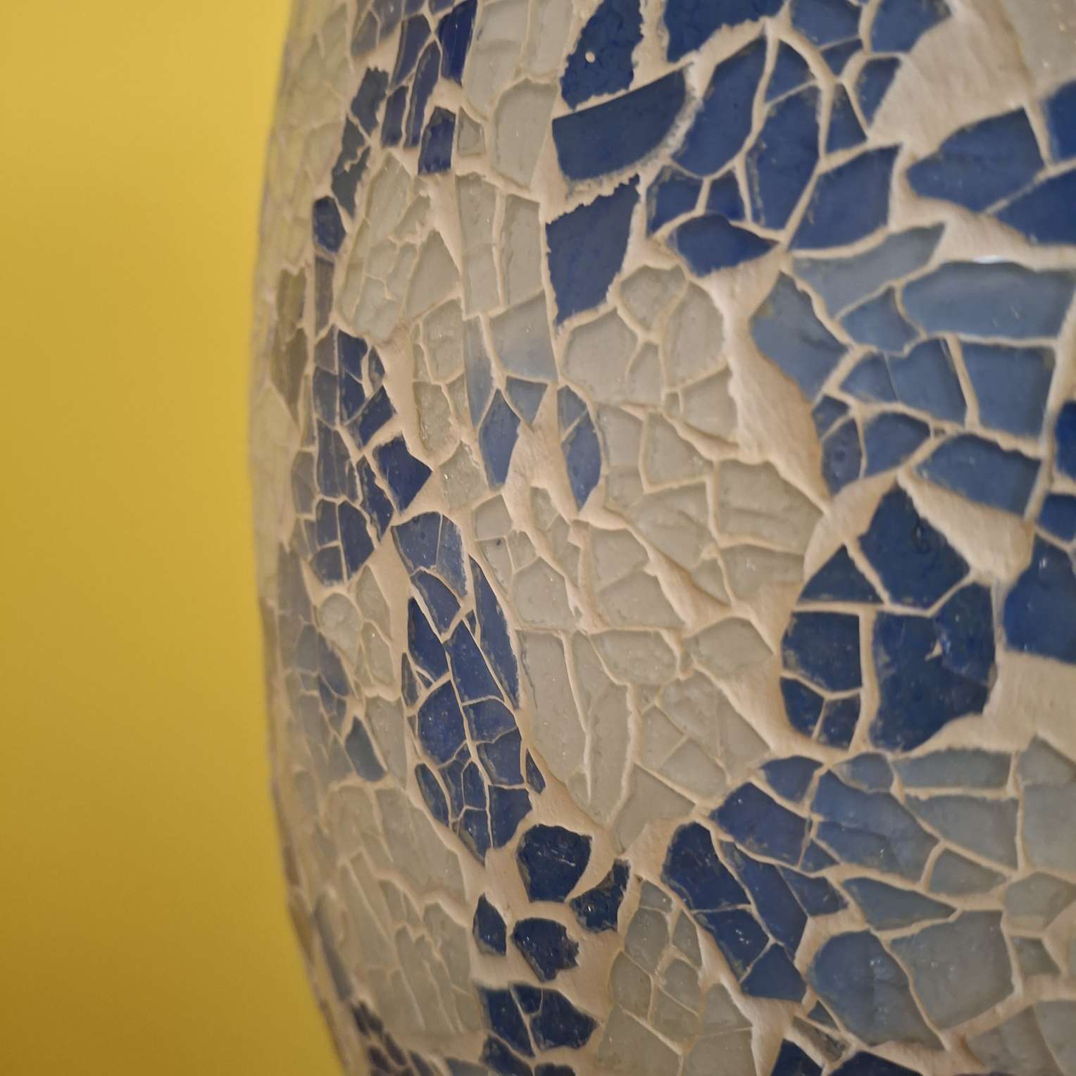 Lampada da tavolo abatjour in vetro bianca e blu - ETNICBAY