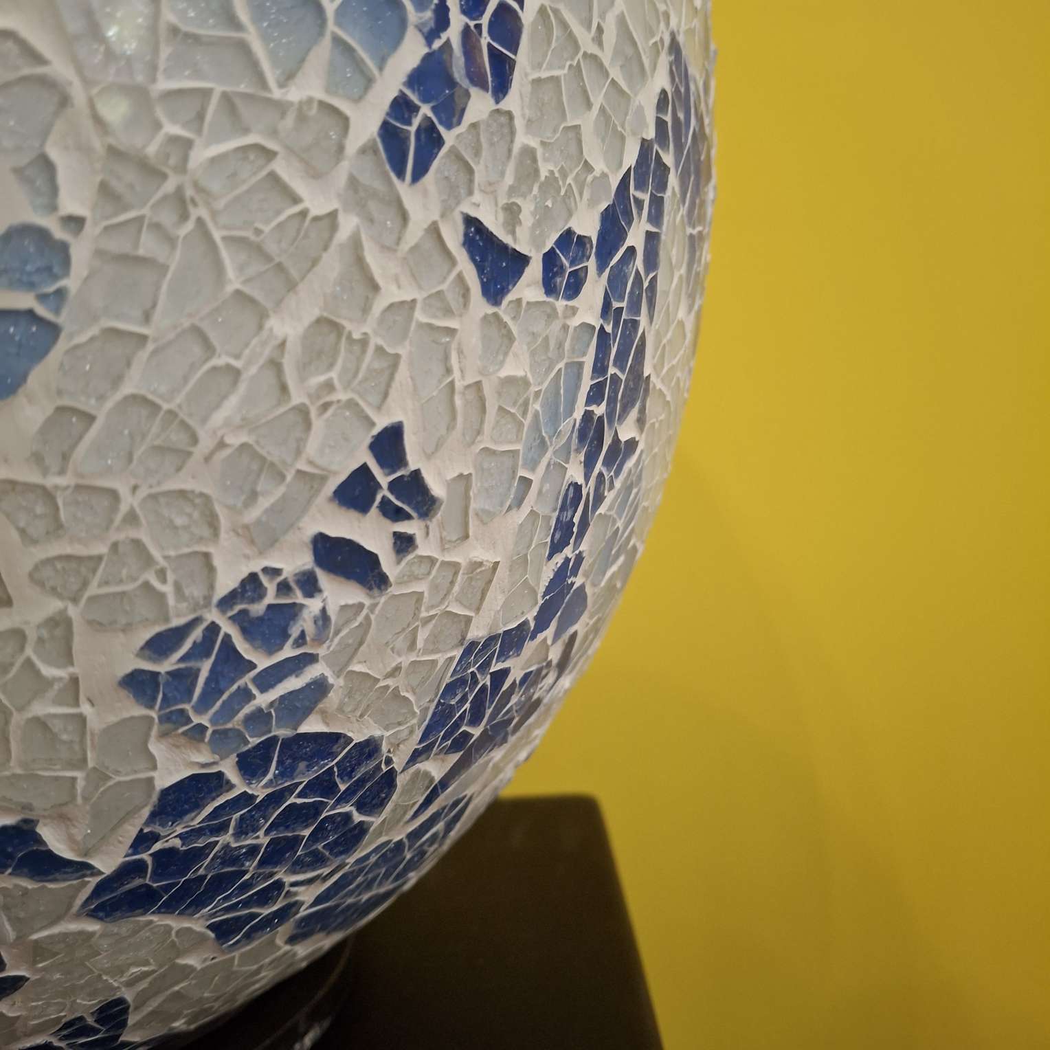 Lampada da tavolo abatjour in vetro bianca e blu - ETNICBAY
