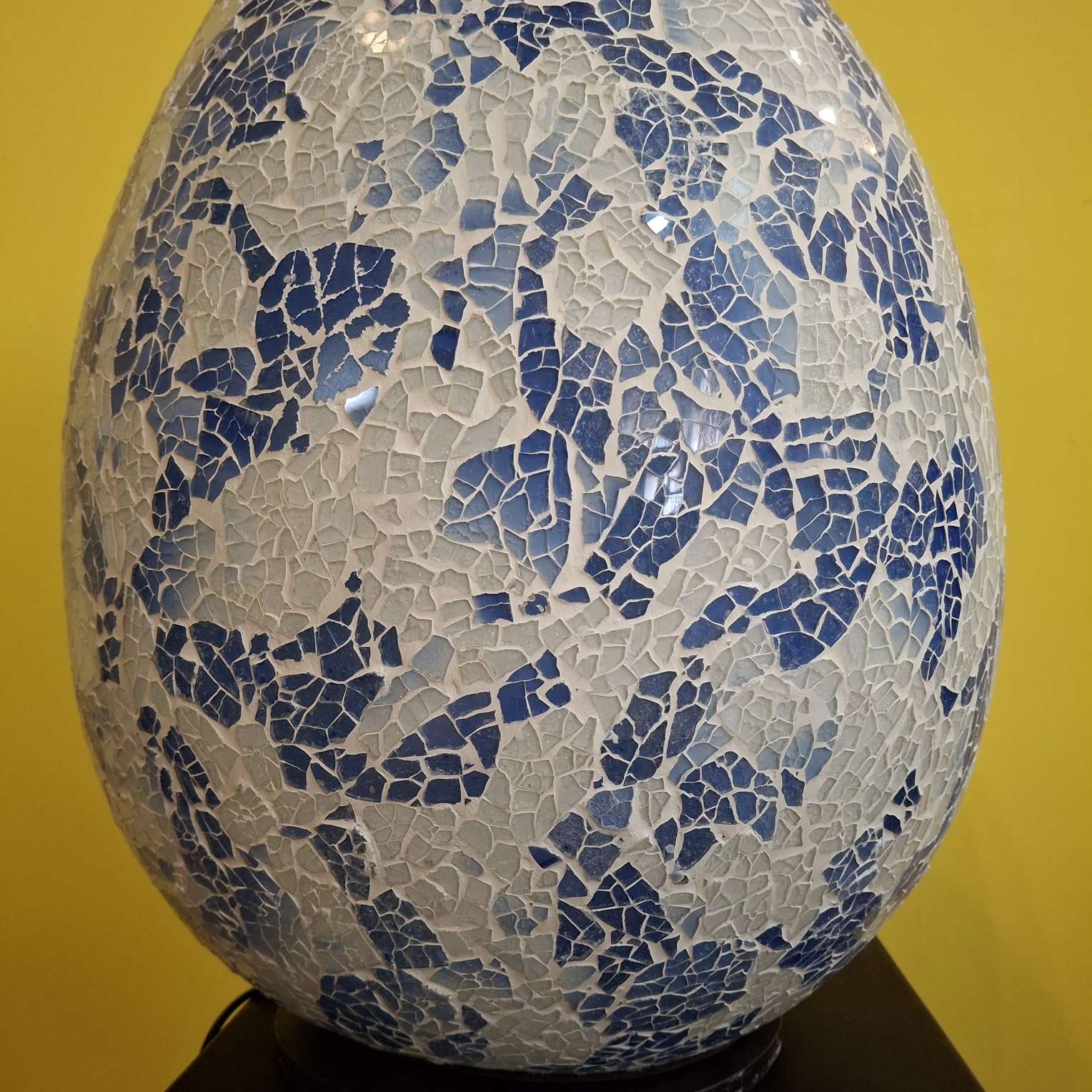 Lampada da tavolo abatjour in vetro bianca e blu - ETNICBAY