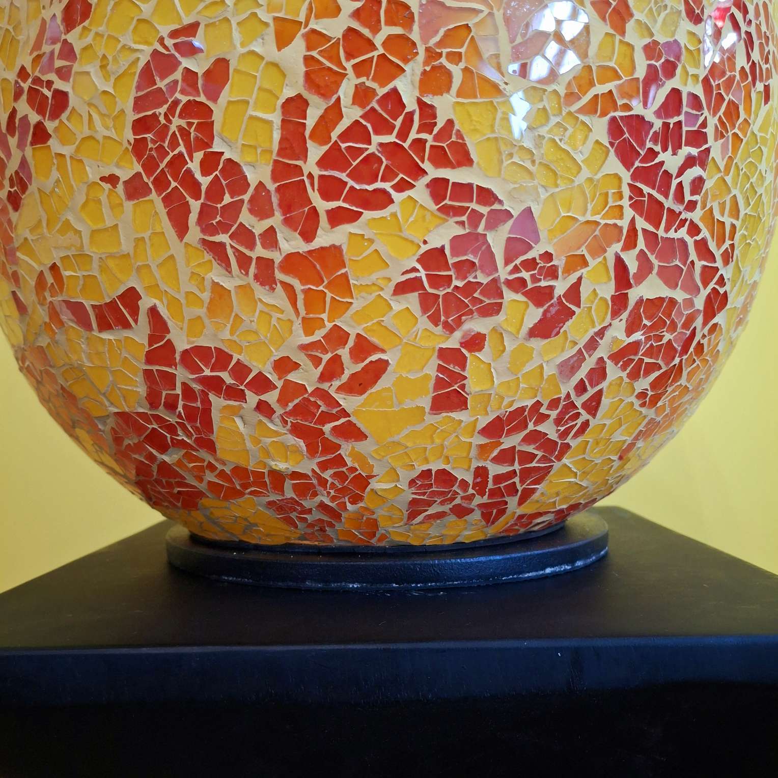 Lampada etnica in mosaico di vetro giallo rosso - ETNICBAY