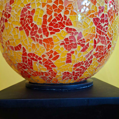 Lampada etnica in mosaico di vetro giallo rosso - ETNICBAY