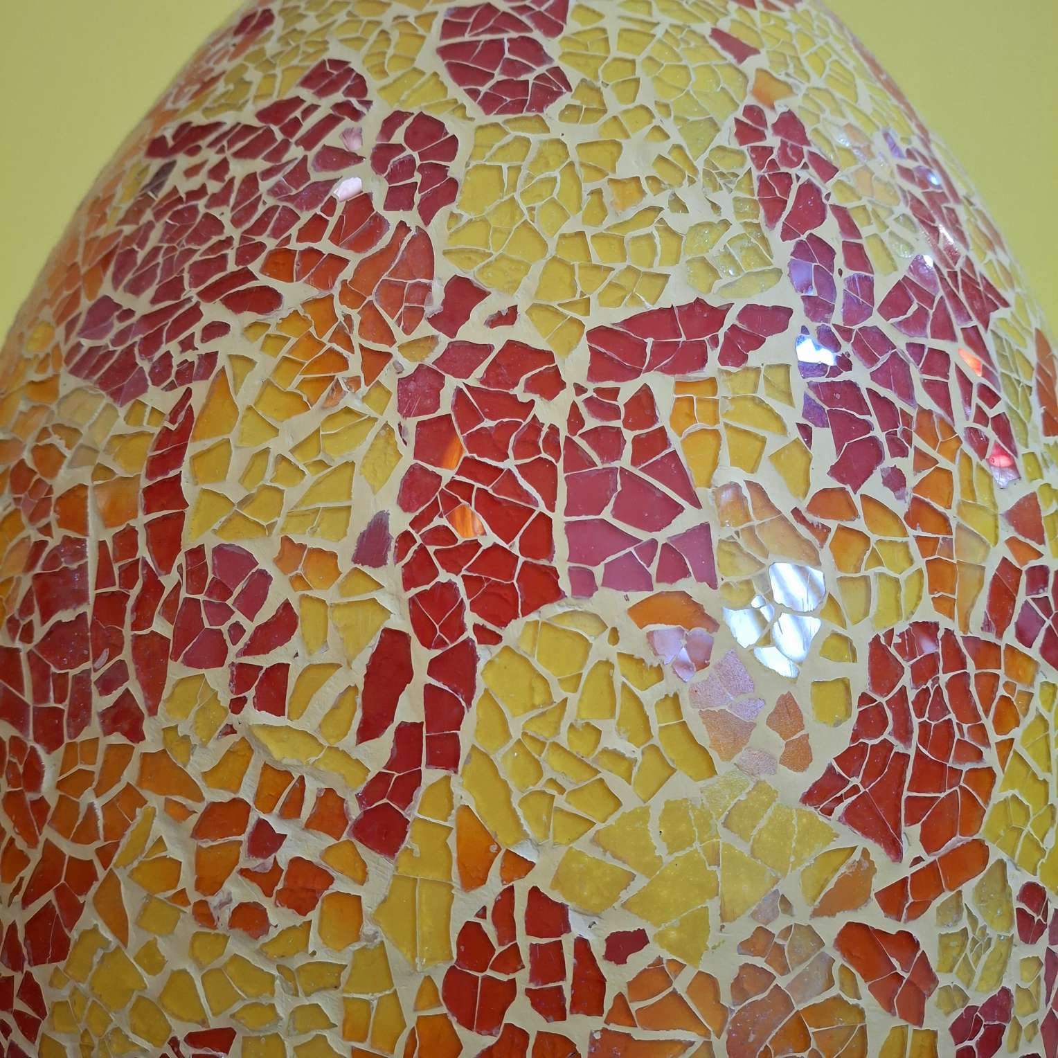 Lampada etnica in mosaico di vetro giallo rosso - ETNICBAY