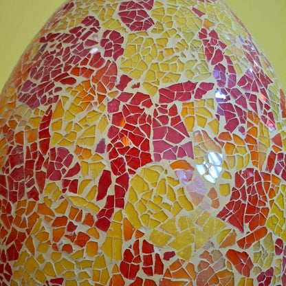 Lampada etnica in mosaico di vetro giallo rosso - ETNICBAY
